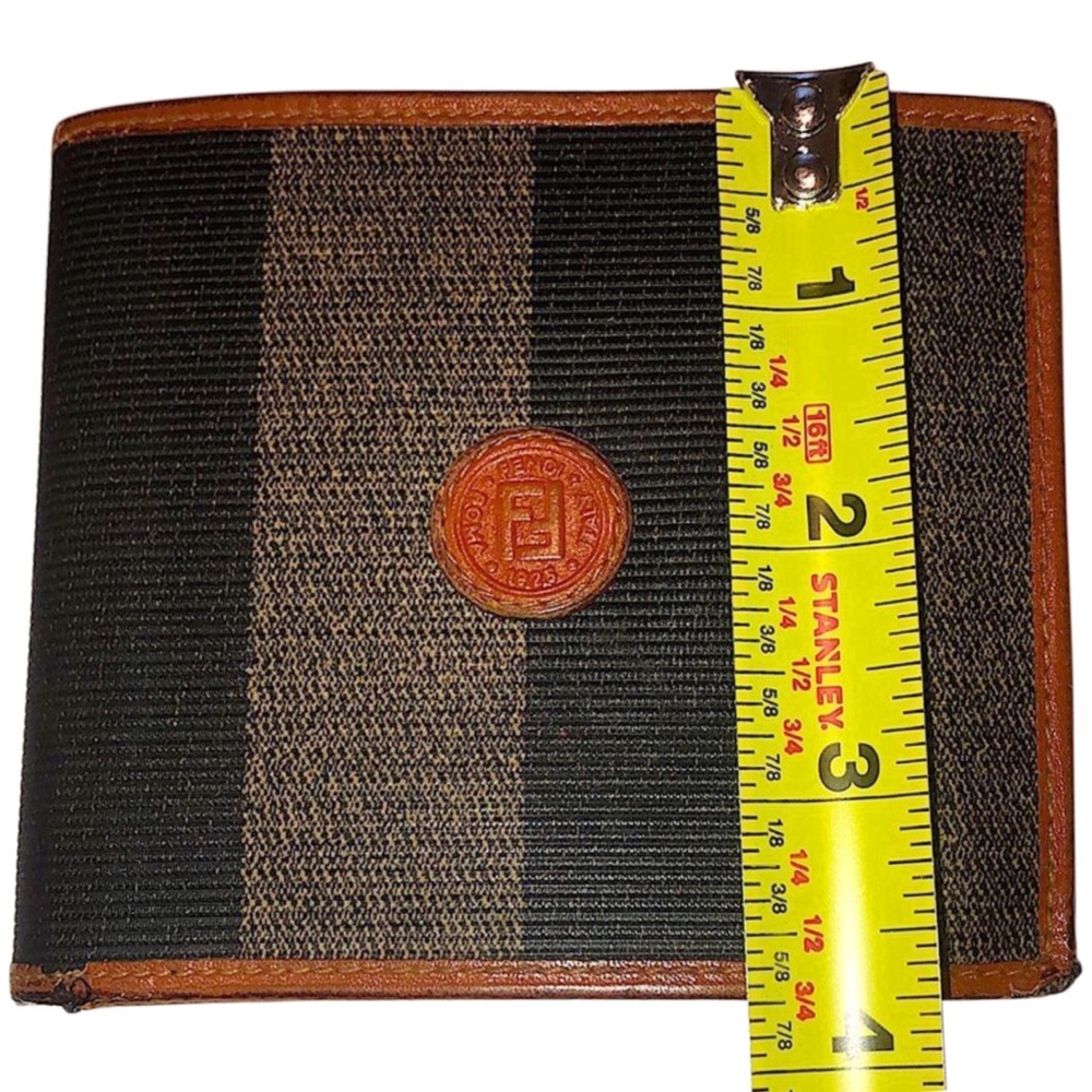 FENDI Pequin Pecan Striped Pattern Bifold Wallet NEW IN BOX - Picture 6 of 17